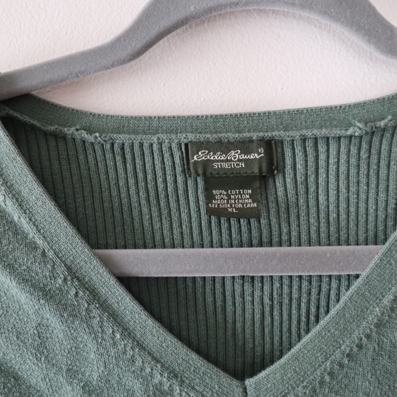 Eddie Bauer Women's Khaki Ribbed Longsleeve Top - Picture 6 of 7